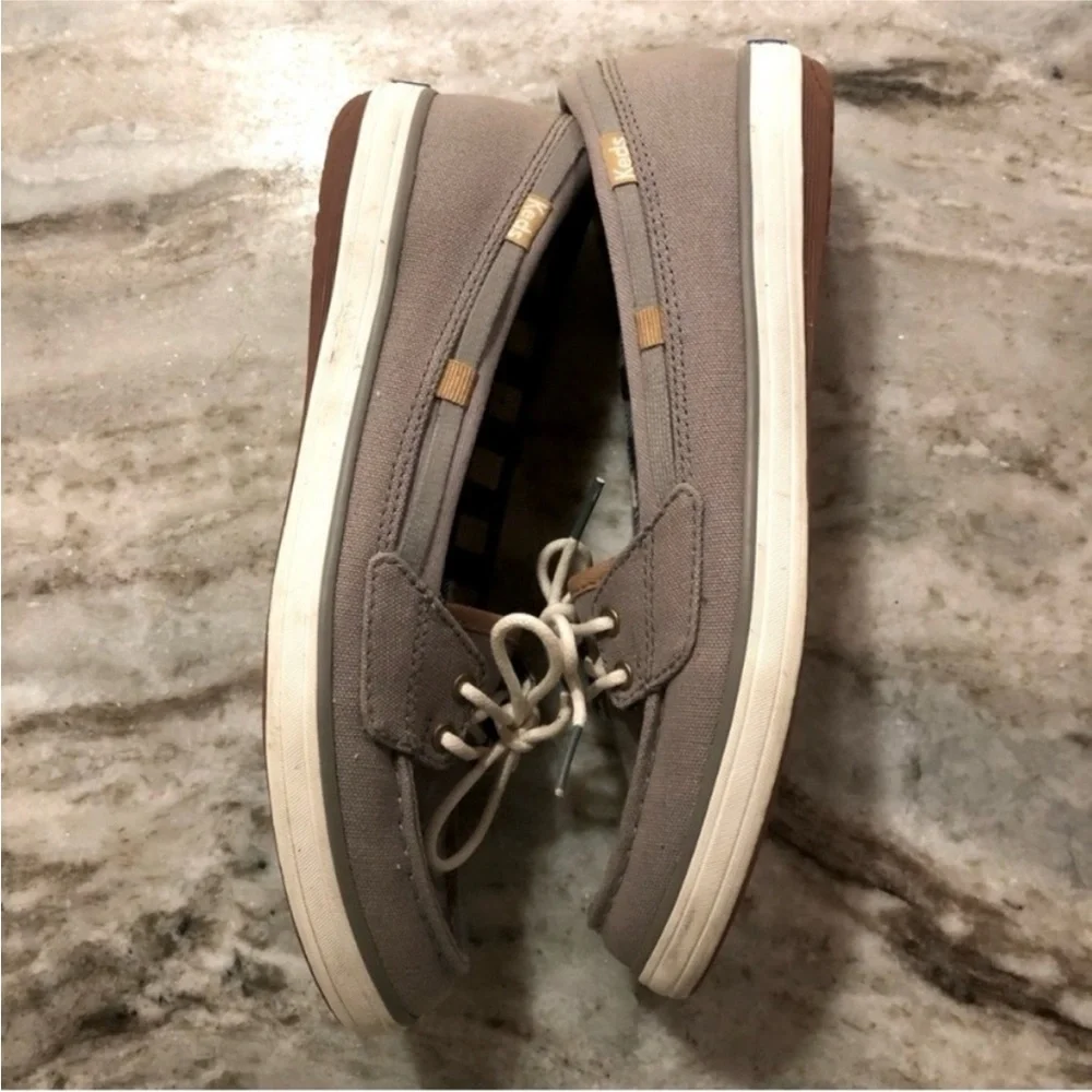 Keds Women's Size 8 Grey Canvas Boat Deck Shoes - Picture 4 of 12